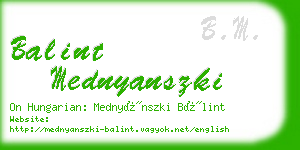 balint mednyanszki business card